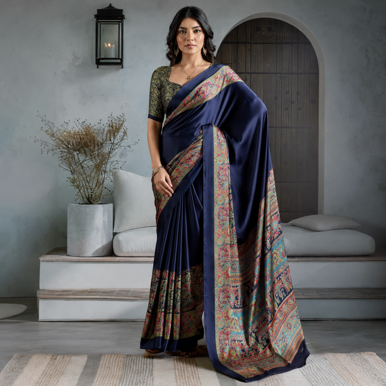 Satin Crepe Printed Sarees