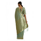 Seduva Women's Banarasi silk Saree with Blouse (Sky blue, 5-6mtr)