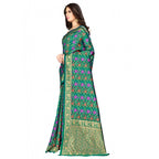 Seduva Women's Banarasi silk Saree with Blouse (Multi, 5-6mtr)