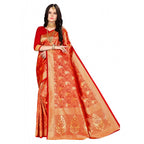 Seduva Women's Banarasi silk Saree with Blouse (Red, 5-6mtr)