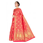 Seduva Women's Banarasi silk Saree with Blouse (Red, 5-6mtr)
