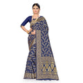 Seduva Women's Banarasi Silk Saree (Neavy blue, 5-6mtrs)