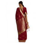 Seduva Women's Banarasi Silk Saree (Red, 5-6mtrs)