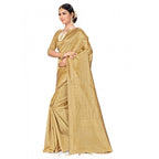 Seduva Women's Banarasi Silk Saree (Cream, 5-6mtrs)