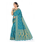 Seduva Women's Banarasi Silk Saree (Sky blue, 5-6mtrs)