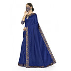 Seduva Women's Silk Blend Saree (Neavy blue, 5-6mtrs)