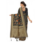 Seduva Women's Banarasi Silk Saree (Black, 5-6mtrs)