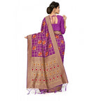Seduva Women's Banarasi Silk Saree (Purple, 5-6mtrs)