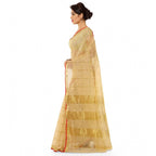 Seduva Women's Kota Doria Cotton Saree With Blouse (Chikoo,6-3 Mtrs)