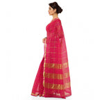 Seduva Women's Kota Doria Cotton Saree With Blouse (Rani,6-3 Mtrs)