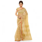 Seduva Women's Kota Doria Cotton Saree With Blouse (Chikoo,6-3 Mtrs)