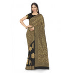 Seduva Women's Banarasi Silk Saree (Black,5-6 Mtrs)