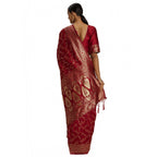 Seduva Women's Banarasi Silk Saree (Red,5-6 Mtrs)