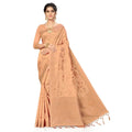 Seduva Women's Banarasi (Spun Cotton) Saree (Beige,5-6 Mtrs)