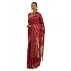 Seduva Women's Banarasi Silk Saree (Red,5-6 Mtrs)