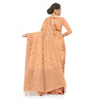 Seduva Women's Banarasi (Spun Cotton) Saree (Beige,5-6 Mtrs)