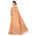 Seduva Women's Banarasi (Spun Cotton) Saree (Beige,5-6 Mtrs)