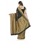 Seduva Women's Banarasi Silk Saree (Black,5-6 Mtrs)