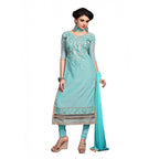 Seduva Women's Chanderi Unstitched Salwar Suit-Material With Dupatta (Light Sea Green,2.3 Mtrs)