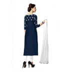 Seduva Women's Cotton Unstitched Salwar Suit-Material With Dupatta (Navy Blue,2.2 Mtrs)