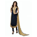 Seduva Women's Chanderi Unstitched Salwar Suit-Material With Dupatta (Black,2 Mtrs)