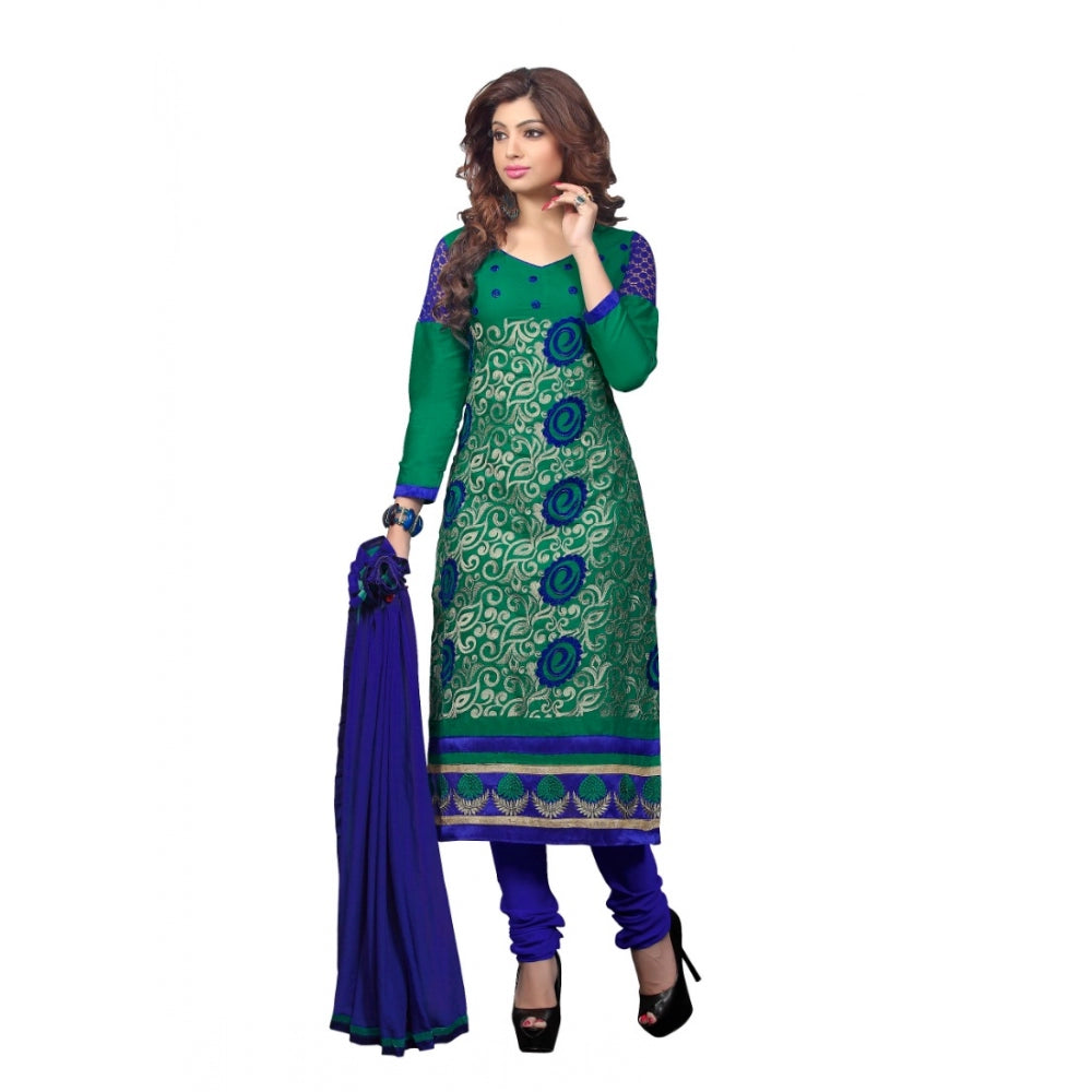 Seduva Women's Glaze Cotton Unstitched Salwar Suit-Material With Dupatta (Green,2.2 Mtrs)