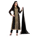 Seduva Women's Georgette Unstitched Salwar Suit-Material With Dupatta (Black,2 Mtrs)