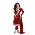 Seduva Women's Chanderi Unstitched Salwar Suit-Material With Dupatta (Maroon,2 Mtrs)