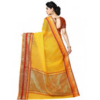 Seduva Women's Kota Doria Cotton Border Saree With Blouse (Yellow, 5-6 Mtrs)