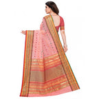 Seduva Women's Kota Doria Cotton Woven Butta Saree With Blouse (Pink, 5-6 Mtrs)