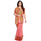 Seduva Women's Kota Doria Cotton Woven Butta Saree With Blouse (Pink, 5-6 Mtrs)