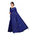 Seduva Women's Vichitra Silk HotFix Stone Work Saree With Blouse (Blue, 5-6 Mtrs)