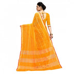Seduva Women's Kota Doria Cotton Checked Saree With Blouse (Yellow, 5-6 Mtrs)