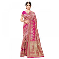 Seduva Women's Jacquard Silk Kanjivaram Jacquard Silk Saree With Blouse (Pink, 5-6 Mtrs)