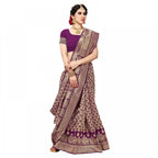 Seduva Women's Jacquard Silk Kanjivaram Jacquard Silk Saree With Blouse (Jamli, 5-6 Mtrs)