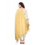 Seduva Women's Cotton Silk Strips Printed Dupatta (Yellow, Length:2-2.4 mtr)