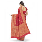 Seduva Women's Banarasi Silk Saree With Blouse (Peach, 5-6Mtrs)