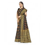 Seduva Women's Banarasi Silk Saree With Blouse (Black, 5-6Mtrs)