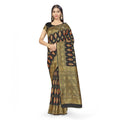 Seduva Women's Banarasi Silk Saree With Blouse (Black, 5-6Mtrs)