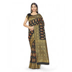 Seduva Women's Banarasi Silk Saree With Blouse (Black, 5-6Mtrs)