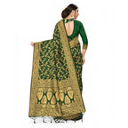 Seduva Women's Banarasi Silk Saree With Blouse (Green, 5-6Mtrs)