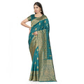Seduva Women's Banarasi Silk Saree With Blouse (Peach, 5-6Mtrs)