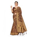 Seduva Women's Banarasi Silk Saree With Blouse (Coffee, 5-6Mtrs)