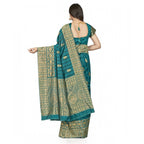 Seduva Women's Banarasi Silk Saree With Blouse (Peach, 5-6Mtrs)