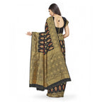 Seduva Women's Banarasi Silk Saree With Blouse (Black, 5-6Mtrs)
