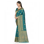 Seduva Women's Banarasi Silk Saree With Blouse (Peach, 5-6Mtrs)