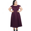 Seduva Women's Fit And Flare Purple Dress (Purple)