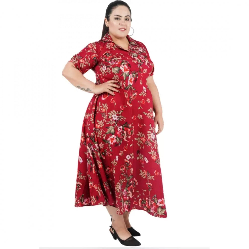 Seduva Women's Fit And Flare Maroon Dress (Maroon)