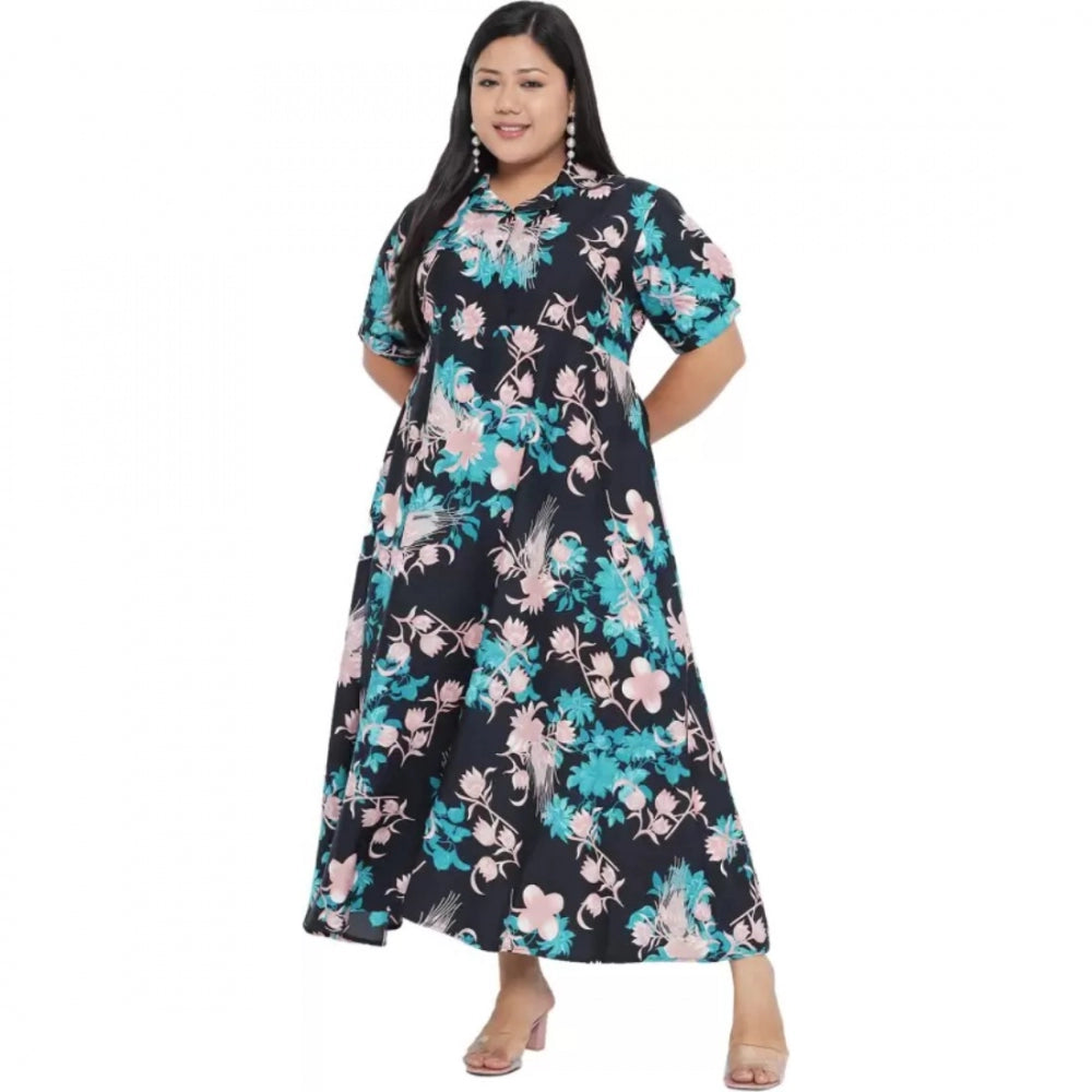 Seduva Women's Fit And Flare Green Dress (Multicolor)