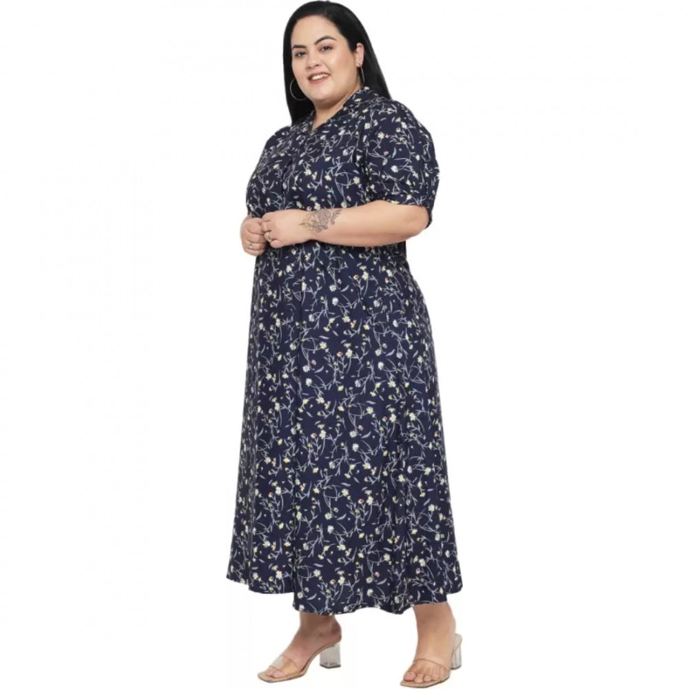 Seduva Women's Fit And Flare Blue Dress (Blue)